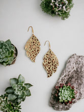 Load image into Gallery viewer, Rose Gold Leopard Leather Earrings - E19-2915