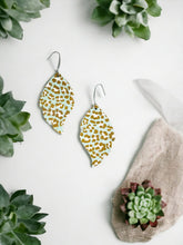 Load image into Gallery viewer, Spotted Leopard Cork on Leather Earrings - E19-2916