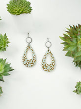 Load image into Gallery viewer, Druzy Agate and Leopard Leather Earrings - E19-2925