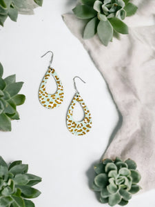 Spotted Leopard Cork on Leather Earrings - E19-2930