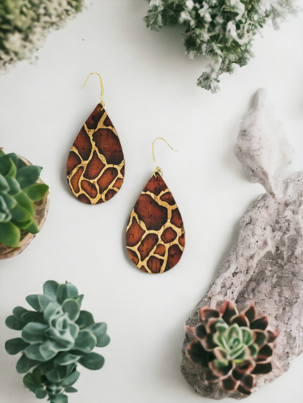 Giraffe Cork Earrings - E19-2943