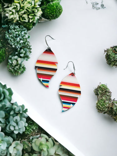 Striped Faux Leather Earrings - E19-2988