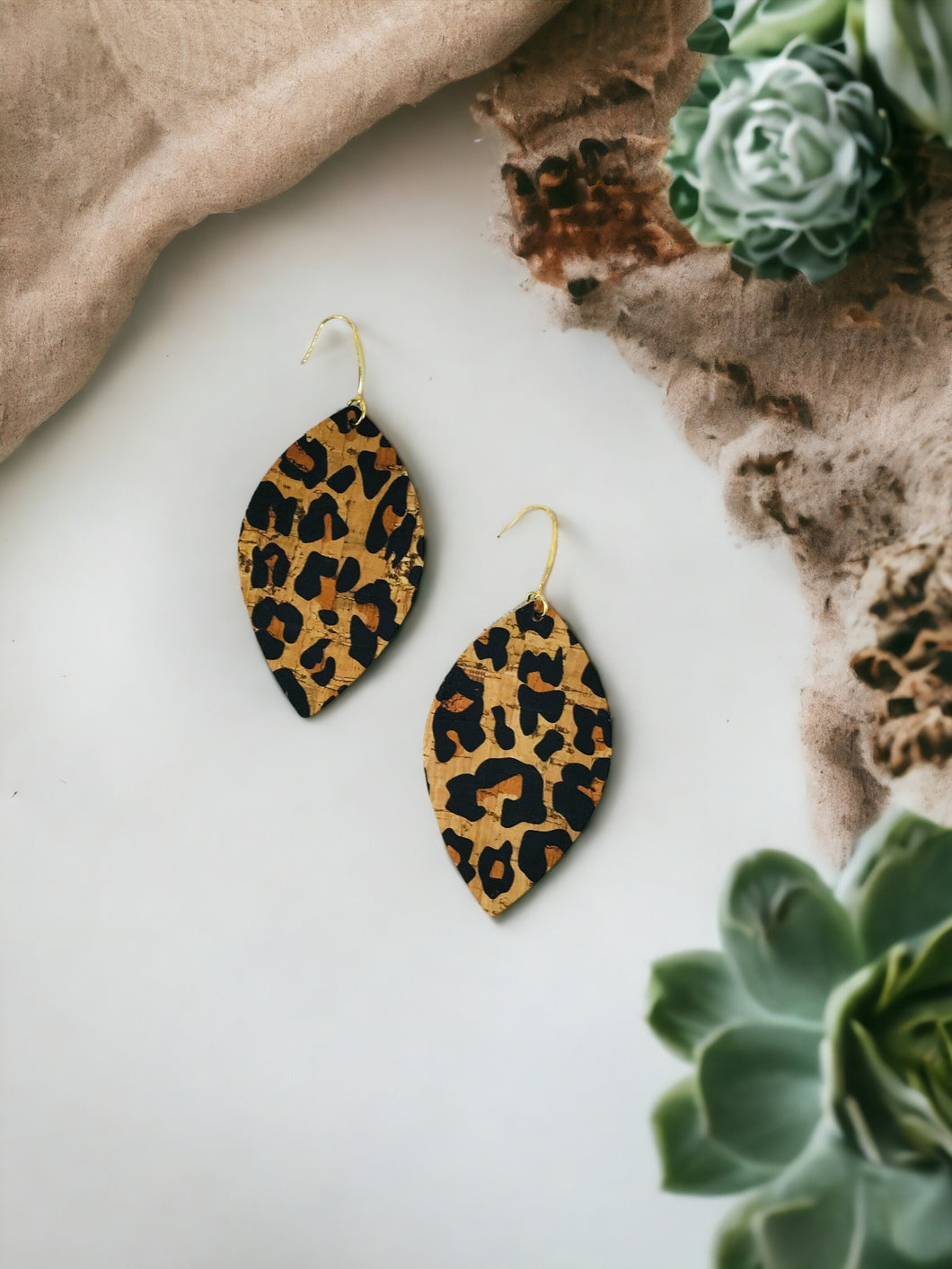 Leopard Cork Earrings - E19-3009