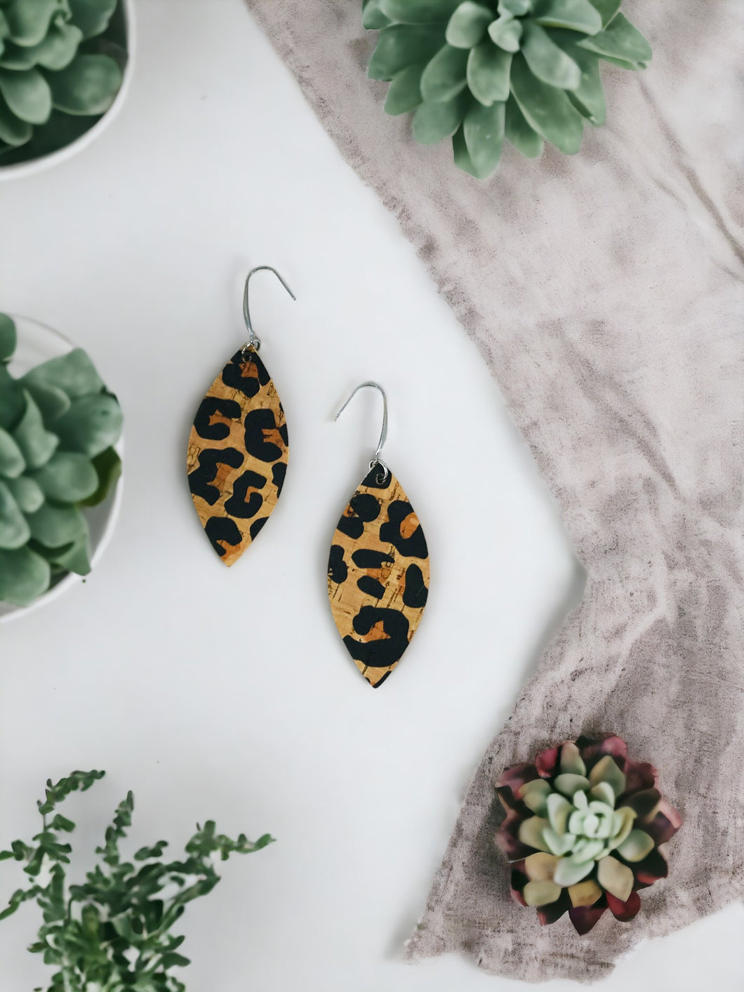 Leopard Cork Earrings - E19-3015