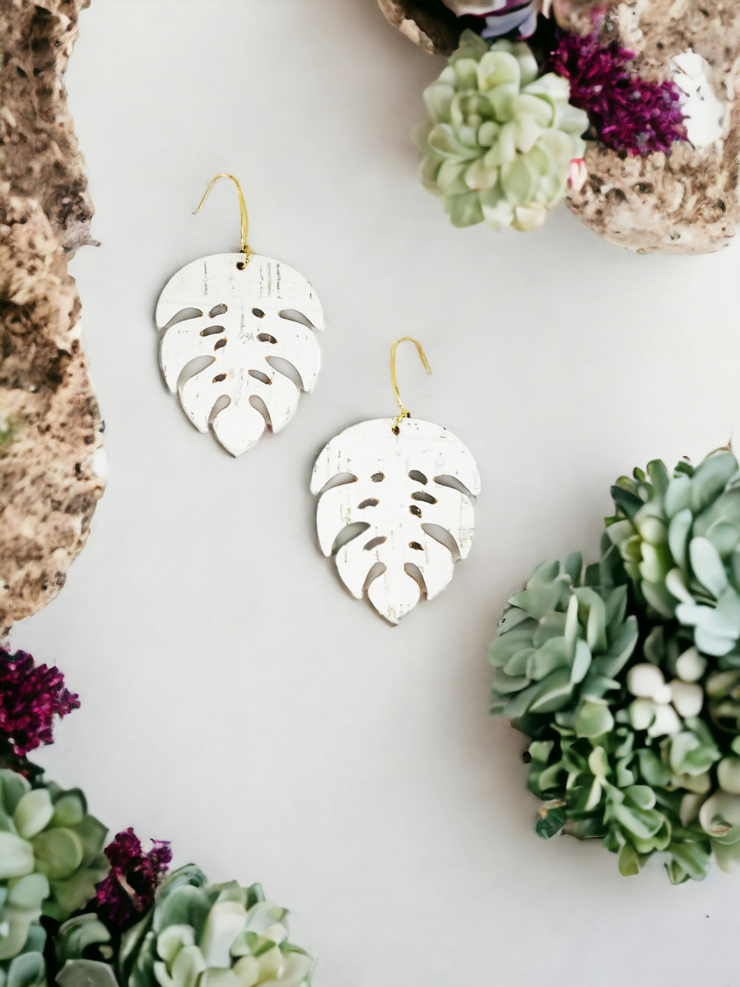 White Birch Cork Earrings - E19-3023