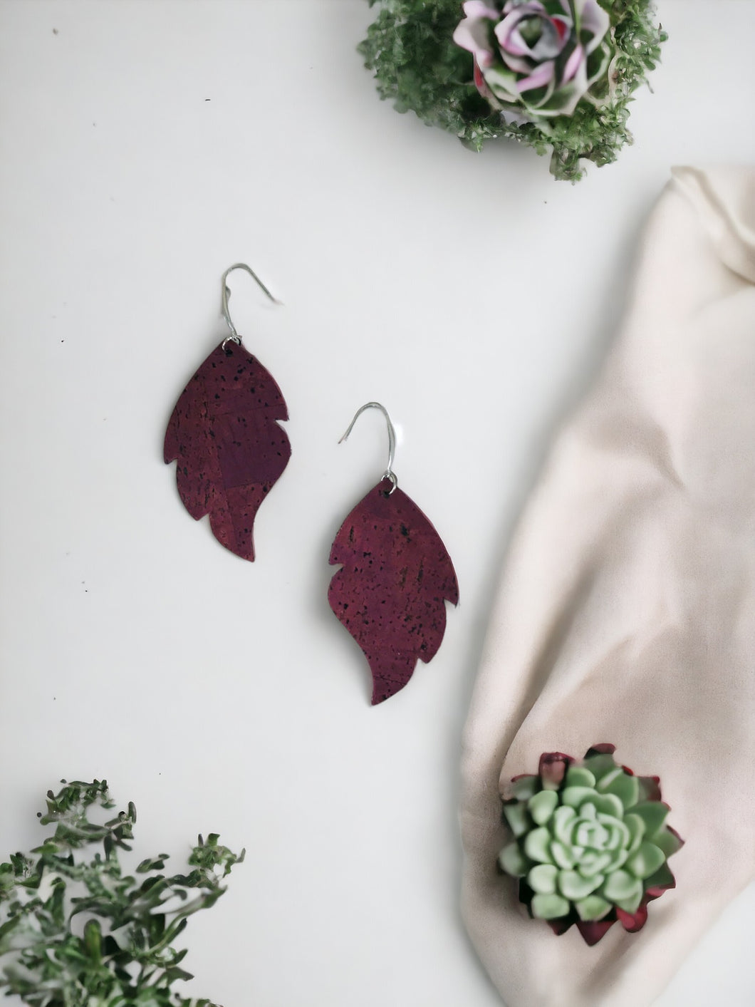 Purple Portuguese Cork Earrings - E19-3034