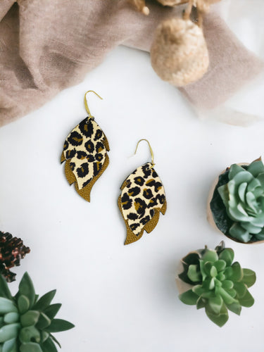 Cheetah and Faux Leather Earrings - E19-3040