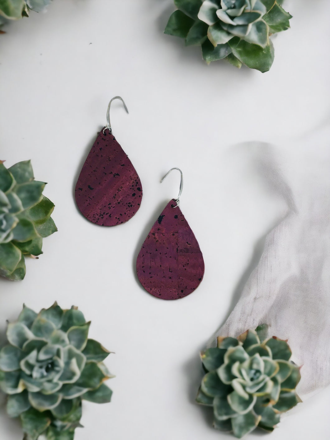 Purple Portuguese Cork Earrings - E19-3059