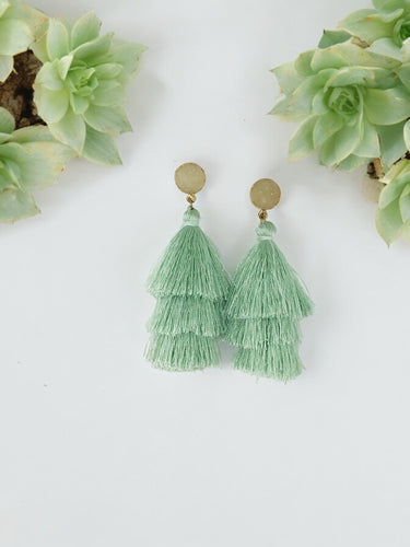 Druzy and Tassel Pendant Stud Earrings - E19-3143