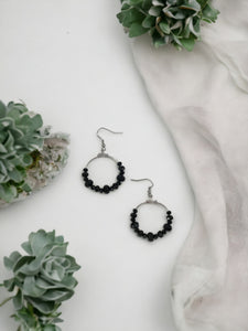 Glass Bead Hoop Earrings - E19-342