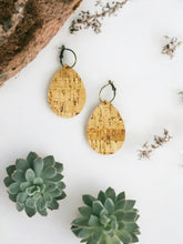 Load image into Gallery viewer, Natural Cork Hoop Earrings - E19-3450