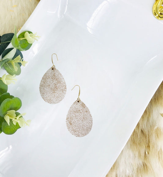 Distressed White Leather Earrings - E19-3479