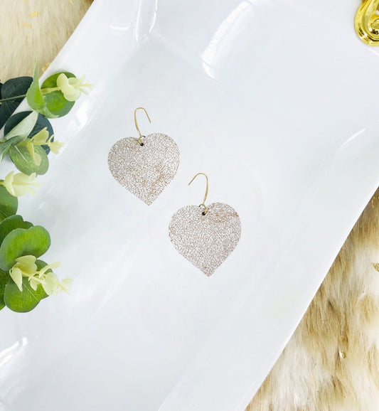 Distressed White Leather Earrings - E19-3498