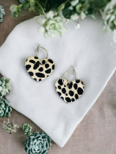 Hair On Spotted Leopard Hoop Earrings - E19-3499