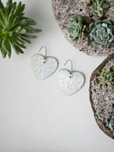 Load image into Gallery viewer, Silver Hair On Heart Leather Earrings - E19-3512