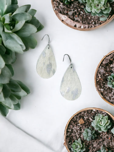 Silver Hair On Leather Earrings - E19-3518