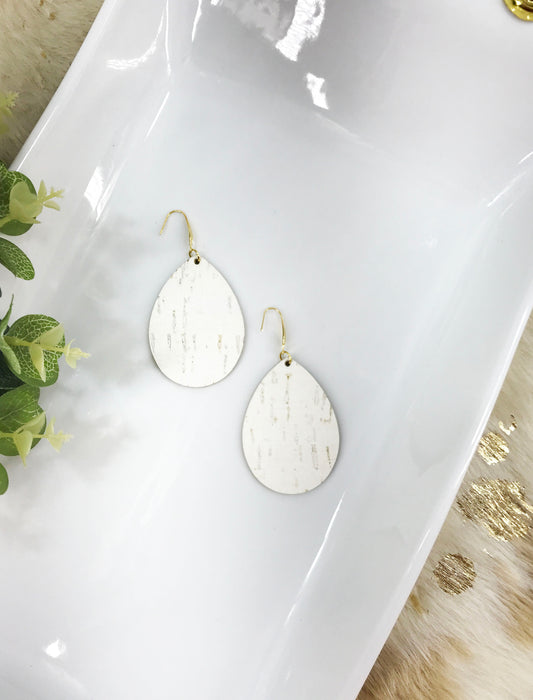 Off White Cork on Leather Earrings - E19-3519