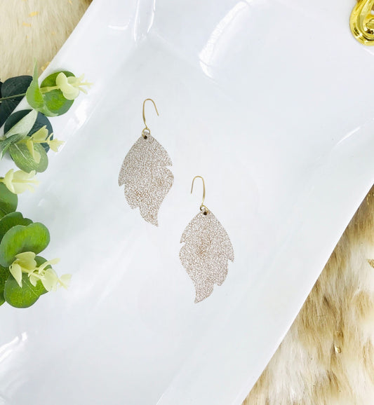 Distressed White Leather Earrings - E19-3523