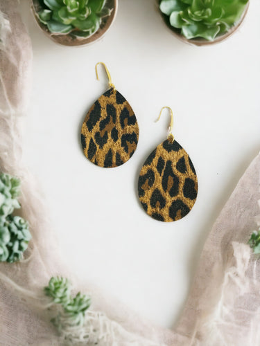 Mini Cheetah Suede Leather Earrings - E19-3527