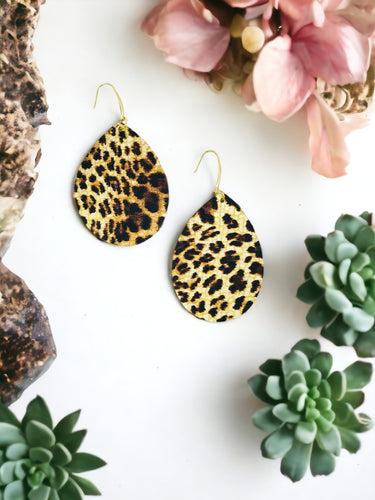 Cheetah Leather Earrings - E19-3533