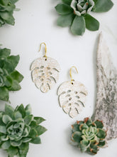 Load image into Gallery viewer, Distressed White Leather Earrings - E19-3540