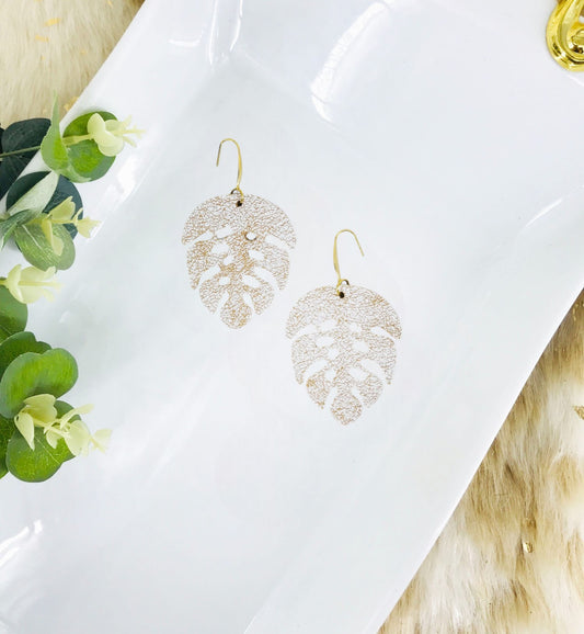 Distressed White Leather Earrings - E19-3540