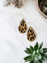 Load image into Gallery viewer, Mini Tan Cheetah Leather Earrings - E19-3552