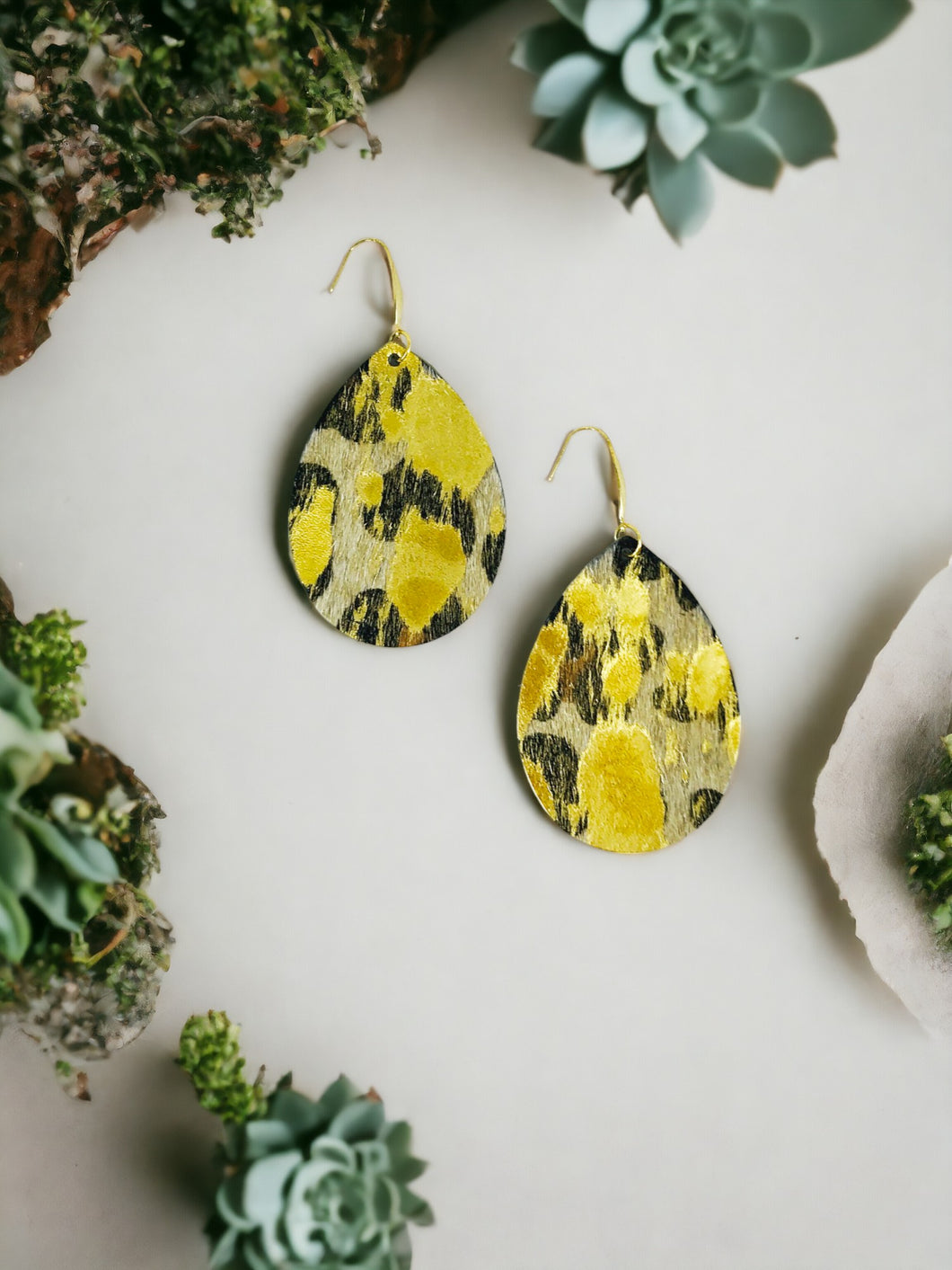 Hair On Leopard Leather Earrings - E19-3613