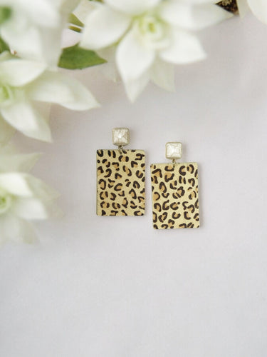 Creekside Natural Leopard Animal Print Earring With Stone Post - E19-3652