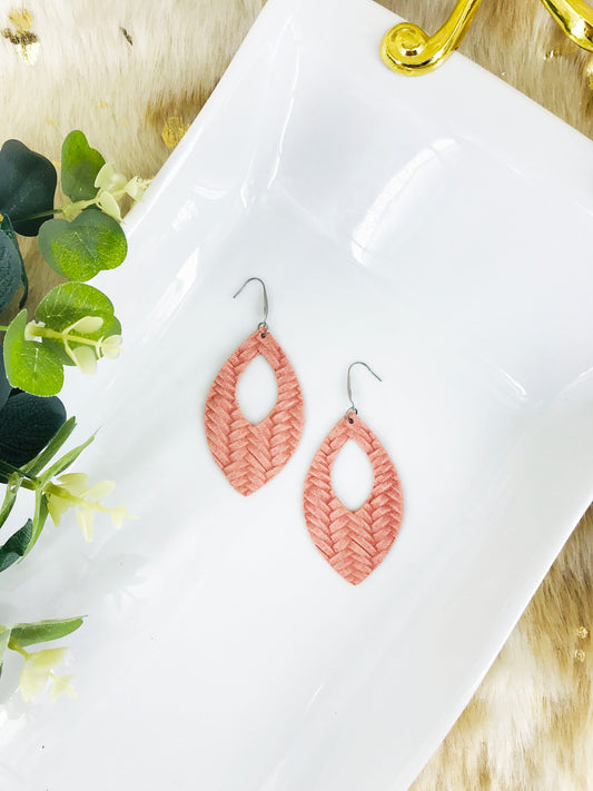 Pink Genuine Leather Earrings - E19-368