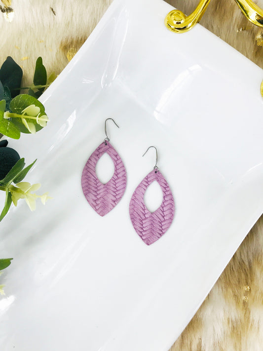 Purple Italian Leather Earrings - E19-370