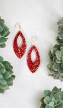 Load image into Gallery viewer, Red Chunky Glitter Earrings - E19-3717