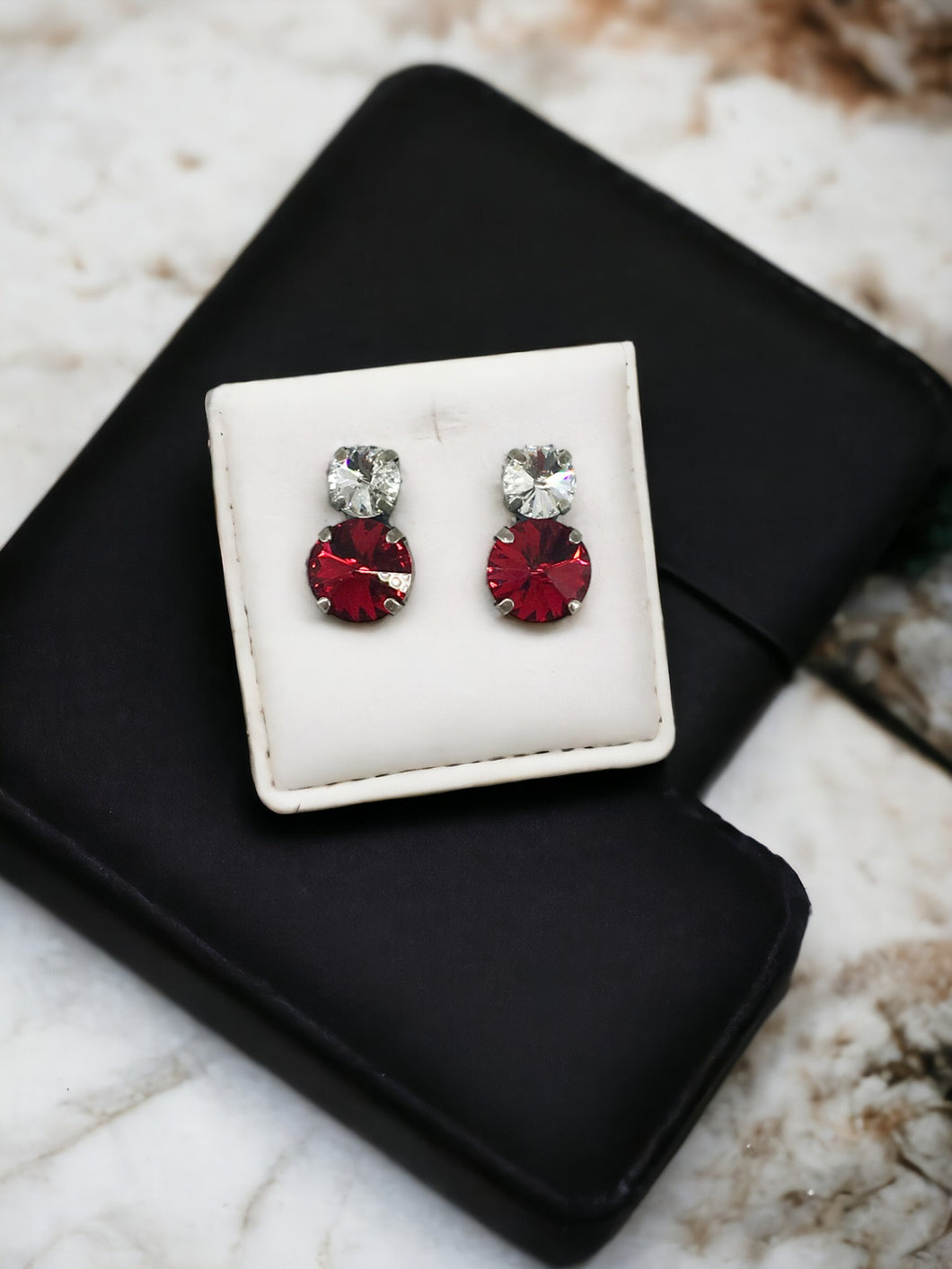 Double Crystal Stud Earrings - E19-3732