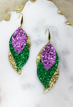 Load image into Gallery viewer, Mardi Gras Themed Earrings - E19-3810