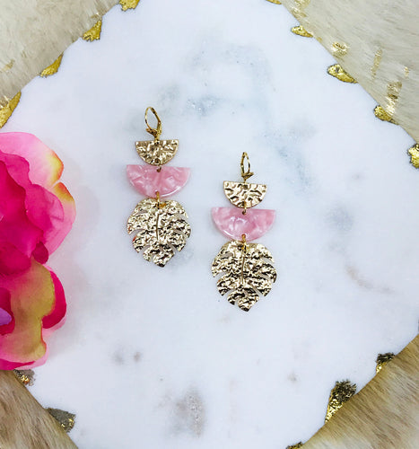 Monstera Leaf Pendant Earrings - E19-4121