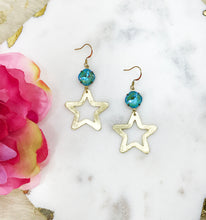 Load image into Gallery viewer, Crystal &amp; Star Pendant Earrings - E19-4274