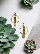 Load image into Gallery viewer, Hoop &amp; Gold Tassel Pendant Earrings - E19-4307