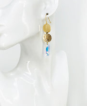 Load image into Gallery viewer, Crystal &amp; Gold Pendant Earrings - E19-4384