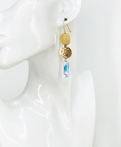 Crystal & Gold Pendant Earrings - E19-4384