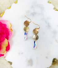 Load image into Gallery viewer, Crystal &amp; Gold Pendant Earrings - E19-4384