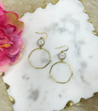 Load image into Gallery viewer, Rhinestone &amp; Hoop Pendant Earrings - E19-4397