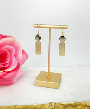 Load image into Gallery viewer, Crystal &amp; Brushed Gold Pendant Earrings - E19-4424