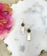 Load image into Gallery viewer, Crystal &amp; Brushed Gold Pendant Earrings - E19-4424