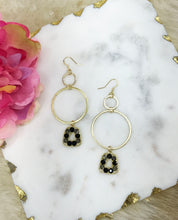 Load image into Gallery viewer, Hoop &amp; Rhinestone Pendant Earrings - E19-4436