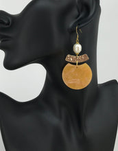 Load image into Gallery viewer, Pearl &amp; Tortoise Pendant Earrings - E19-4467