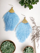 Load image into Gallery viewer, Blue Tassel Pendant Earrings - E19-4510