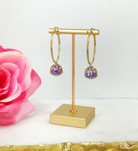 Load image into Gallery viewer, Hoop &amp; Rhinestone Pendant Earrings - E19-4533