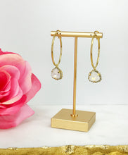 Load image into Gallery viewer, Hoop &amp; Rhinestone Pendant Earrings - E19-4535