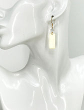 Load image into Gallery viewer, CZ &amp; Brushed Gold Pendant Earrings - E19-4575