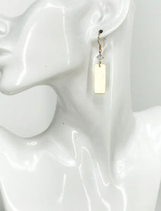 CZ & Brushed Gold Pendant Earrings - E19-4575